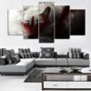 Wolf Wall Art, Wolf Canvas Art, Blood Wolf 5 piece canvas art, Wolf Wall Decor, Wolf Wall Painting Framed