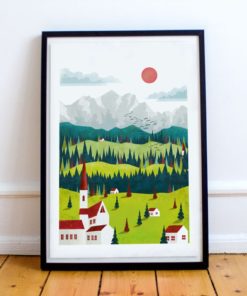 Bavaria Print | German Mountains | German Travel Poster