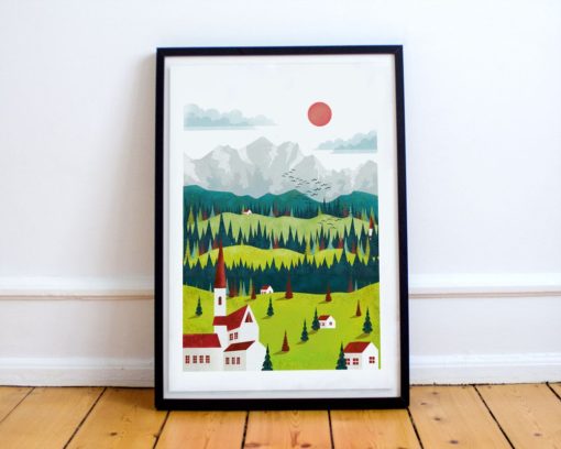 Bavaria Print | German Mountains | German Travel Poster