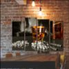 Whisky Wall Art Decor, Large Picture on Canvas Panels Pieces, Whisky Glass and Bottle Painting, Kitchen Wall Art Picture Poster Print