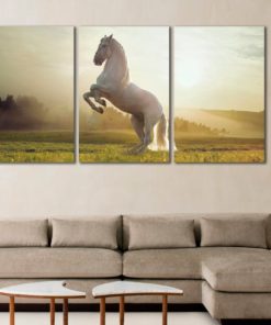 White horse Horse decor Horse art Horse art print Horse canavas print Bedroom decor Living room decor Room decor Room art Large wall art
