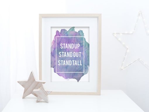 Typographic inspirational quote wall art