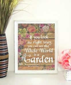 Secret Garden Quote Wall Art Home Decor Printable Instant Download / Rustic Home Decor / Farmhouse Style / Garden Decor / Floral Quote Art