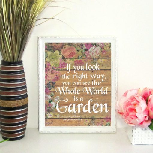 Secret Garden Quote Wall Art Home Decor Printable Instant Download / Rustic Home Decor / Farmhouse Style / Garden Decor / Floral Quote Art