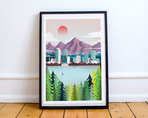 Denver Print | Denver Skyline Art | Rocky Mountains | Colorado Wall Art | City Skyline Art