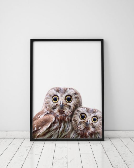 Owl Print Nursery Wall Art Woodland Nursery Baby Owl Decor