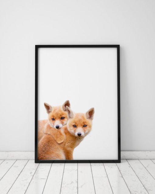 Fox Print Nursery Wall Art Woodland Nursery Baby Fox Nursery Decor