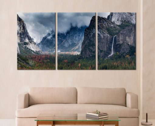 Yosemite National Park art Mountain wall art Forest canvas Yosemite canvas print Nature wall decor Nature poster National Park poster Decor