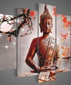 5 Pieces Buddha Painting Canvas (Hand Painted)