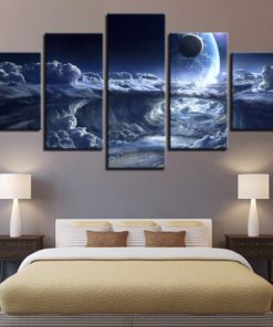 Planet Wall Art, Planet Canvas Art, Planet Wall Decor, Space and Clouds Canvas Set, Multi Print Set, Abstract Wall Decor, Living room Decor