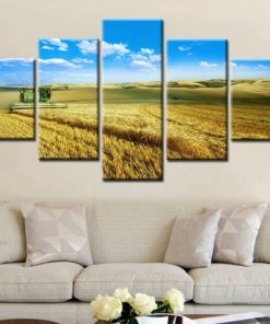 Farm Wall Art, Fram Wall Decor, Farm Painting, Wheat Harvest Painting, Wheat Fields, Rural Home Decor, Farmhouse Decor