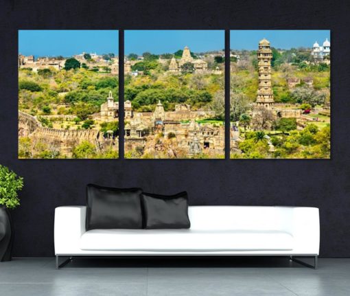 Chittor Fort in India Panoramic Print Extra Large Canvas Art Ancient India Wall Art Housewarming Gift India Poster UNESCO India Panorama