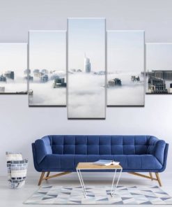 Dubai Canvas Art, Dubai Wall Art, Dubai Painting, Dubai Skyscrapers Wall Decor, City View Multi Panel Art, Skyline Mural, Cityscape 5 Piece