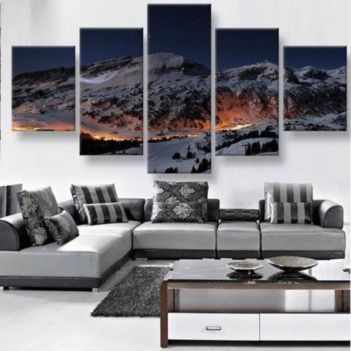 Snow Mountain Canvas Art, Snow Mountain Wall Art, Snow Mountain Wall Decor, Snow Mountain Large Canvas Print, Landscape Framed Canvas