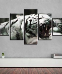 Tiger Wall Art, Black and White Tiger Canvas Art, Giclee Print Large