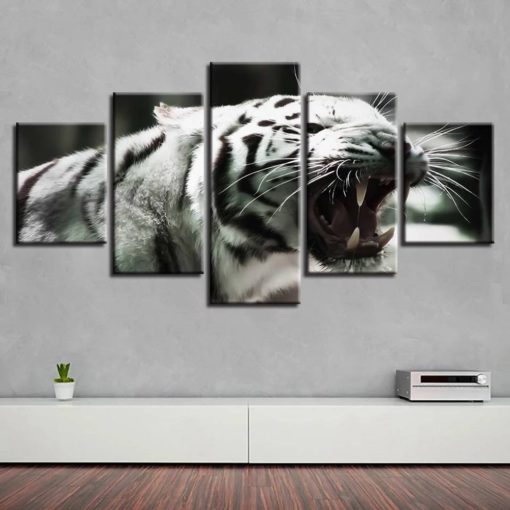 Tiger Wall Art, Black and White Tiger Canvas Art, Giclee Print Large