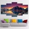 Lake Wall art,Mountain Wall Art, Lake Painting, Mountain Painting,Lake Reine Norway Canvas Print, Split Panels,Multi Prints, Large Canvas