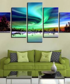 Aurora Borealis Wall Art, Aurora Borealis Canvas Art, Aurora Borealis Painting, Aurora Borealis Canvas Print, Multi Panel, Northern lights