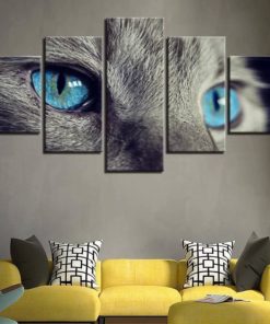 Cat Wall Art, Cat Wall Decor, Cat Eyes Painting, Eyes Canvas Print,Multi Panel , Split Prints, Home Decor, Large Wall Art
