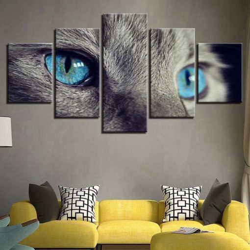 Cat Wall Art, Cat Wall Decor, Cat Eyes Painting, Eyes Canvas Print,Multi Panel , Split Prints, Home Decor, Large Wall Art