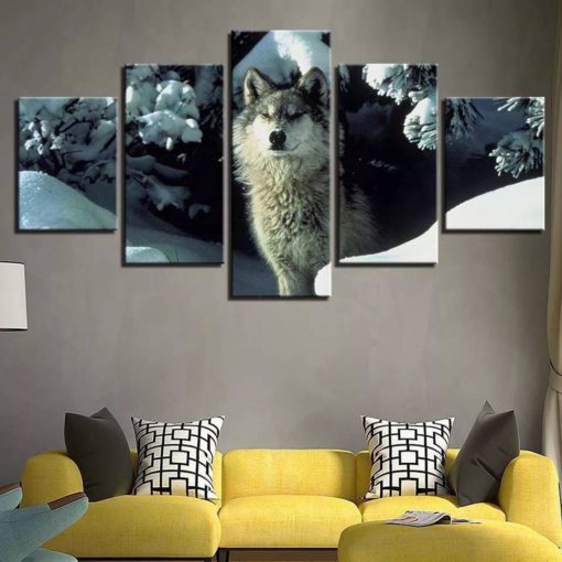 Wolf Wall Art, Wolf Canvas Art, Wolf Painting,Multi Panel Canvas, Canvas Print, Large Wall Art,Framed