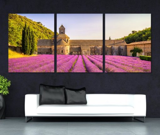 Abbey of Senanque in France Large Canvas Print, French Wall Decor