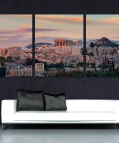 Athens Skyline Panorama Canvas Print Athens Photo Athens Print Greece Canvas Art Housewarming Gift Greek Gift Greek Wall Decor Home Decor