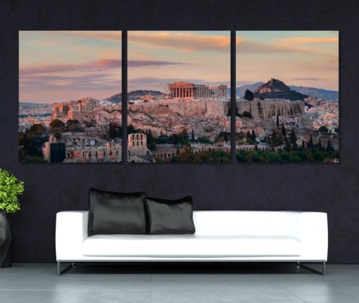 Athens Skyline Panorama Canvas Print Athens Photo Athens Print Greece Canvas Art Housewarming Gift Greek Gift Greek Wall Decor Home Decor