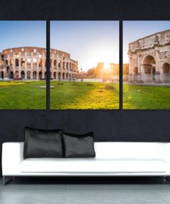 Colosseum and The Constantine Arch in Rome Panoramic Canvas Print Rome Wall Art Colosseum Print Housewarming Gift Rome Canvas Ancient Rome