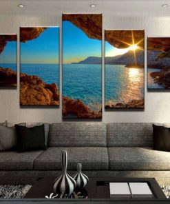 Beach Canvas Art, Sea View Wall Art, Beach Caves Photo, Tropical Scenery Photo, Multi Panels Artwork, Ocean Canvas Print, Office, Home Decor