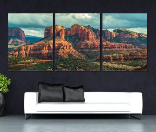 Sedona Mountain Panoramic Photo, Arizona Canvas Print, Arizona Photo Arizona Wall Art Sedona Red Rock Poster Nature Canvas Housewarming Gift
