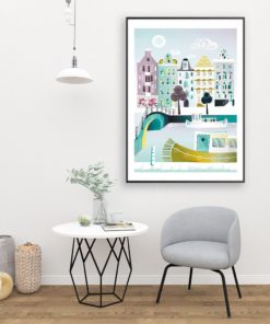 Amsterdam Print | Amsterdam Poster | Large Wall Art | Cityscape Wall Art