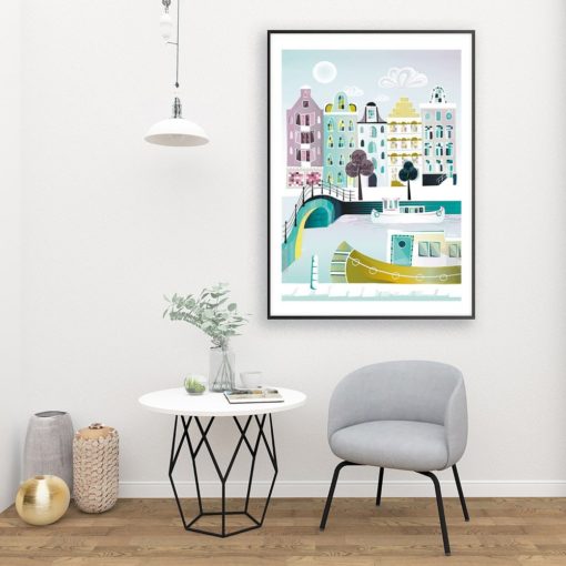 Amsterdam Print | Amsterdam Poster | Large Wall Art | Cityscape Wall Art