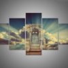 5 Pieces Framed Heaven Door Canvas Artwork - Blessing Wall Print For Home/Office Decor