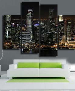 Asian City Wall Art Canvas Paintings in 1-3-4-5 Panels. A decor & design for your interior house, office...