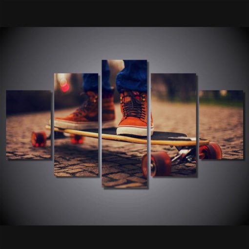 Skateboard Wall Art, Skateboard Canvas Art, 5 Piece Canvas Print Skater , Skateboarding Wall Decor, Skateboard Decor, Skateboard Photo