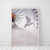 Wall Art Ferris Wheel Print Peace Dove Print Bird Prints Ferris Wheel Art Prints White Dove Art Print Ferris Wheel Wall Decor Dove Poster