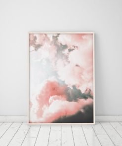 Wall Art Girls Room Decor Cloud Art Pink And Grey Nursery Decor Cloud Wall Art Prints Girls Room Art Cloud Print Pink And Grey Decor