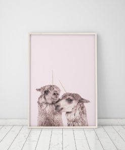 Wall Art Pink Llama Print Llamacorn Wall Art Girls Bedroom Wall Art Llama Decor Nursery Art Llama Corn Print