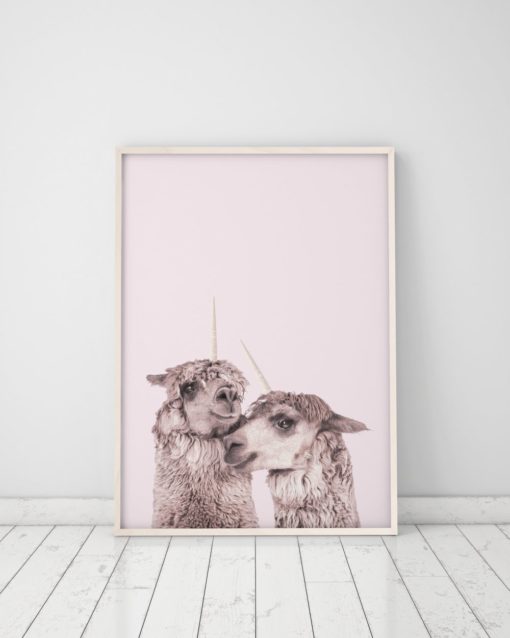 Wall Art Pink Llama Print Llamacorn Wall Art Girls Bedroom Wall Art Llama Decor Nursery Art Llama Corn Print