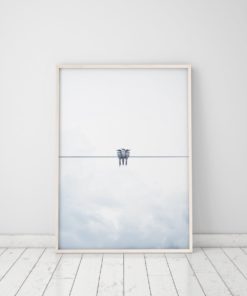 Wall Art Blue Bird Prints Blue Nursery Decor Bird Wall Art Print Blue Nursery Print Cloud Art