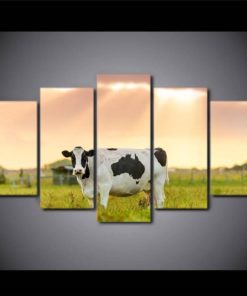 Cow Painting, Cow Wall Art, Cow Wall Decor, Green Fields Canvas Art, Farm Wall Art, Farm Wall Decor, Farm Multi Panel Canvas, Split Panels