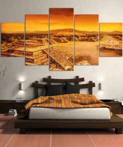 Pyramid Canvas Art, Pyramid Wall Art, Maya Pyramids Large Canvas Print, Maya Pyramids Wall Decor, Pyramids Painting Framed