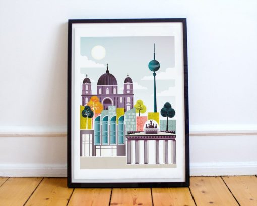 Berlin Print | Travel Poster | City Skyline Print | Colourful Wall Art | Travel Nursery Art