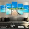 5 Pieces Blue Water Nature Turquoise Beach Canvas