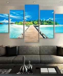5 Pieces Blue Water Nature Turquoise Beach Canvas