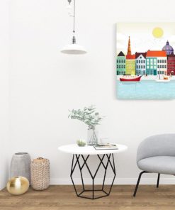 Copenhagen Canvas Print | Copenhagen Nyhavn | Scandinavian Art Print | Denmark Poster | Modern Wall Art