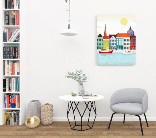 Copenhagen Canvas Print | Copenhagen Nyhavn | Scandinavian Art Print | Denmark Poster | Modern Wall Art
