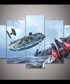 5 Pieces Starwars X-Wing Millennium Falcon Canvas