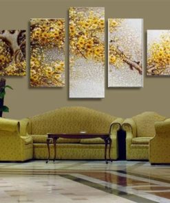 Yellow Flower Wall Art, Flower Canvas Art, Floral Painting, Floral Wall Decor, Yellow Wall Art,Large Yellow Wall Art Framed,Mural
